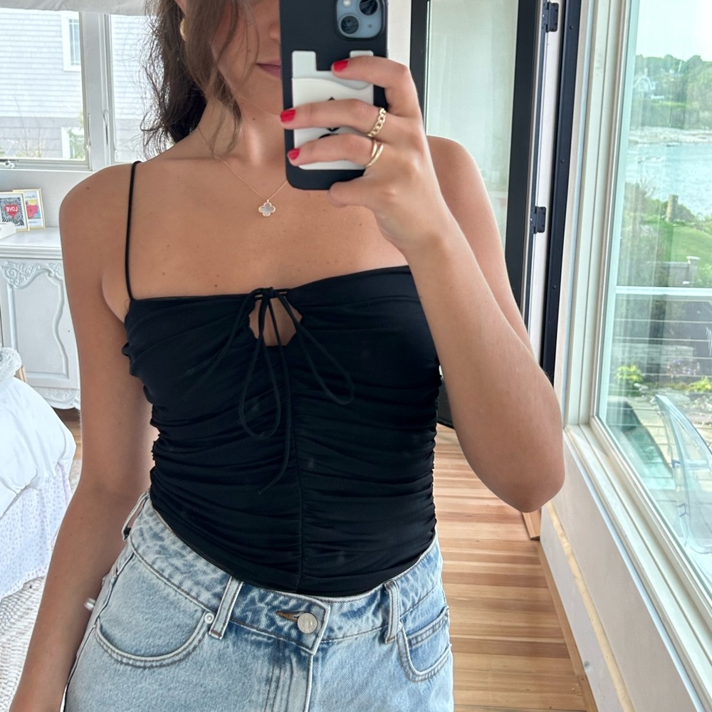 Princess Polly black scrunchy bodysuit